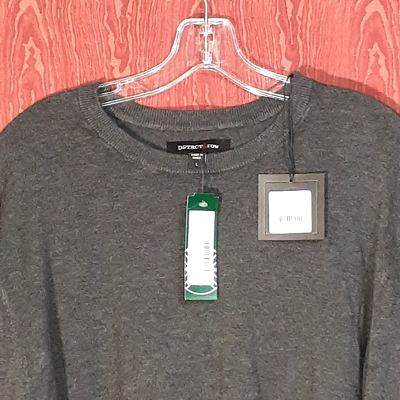 DSTRCT&ROW Crewneck Black Heather Long Sleeve Sweater Men's  Sz. L - Picture 3 of 11